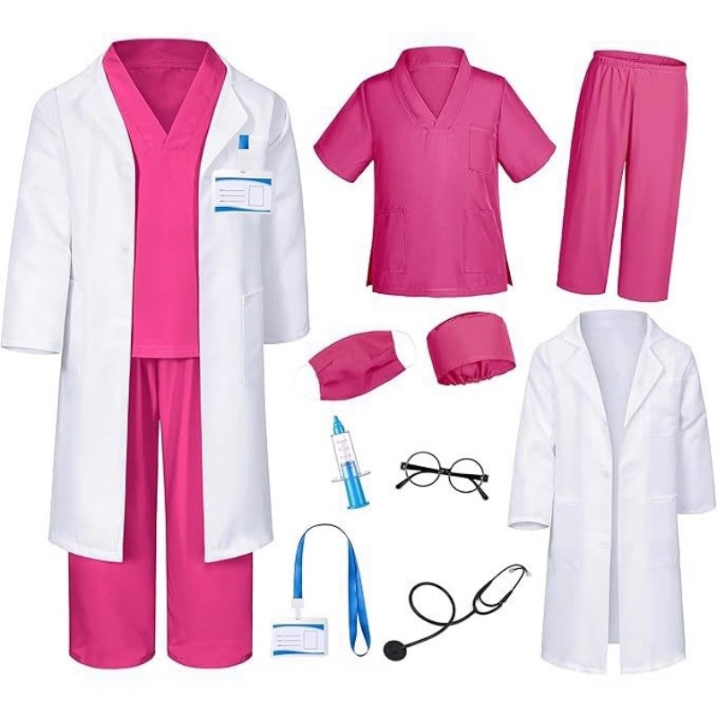 Kids Toys Bag - Kids Doctor Nurse Costume White Coat