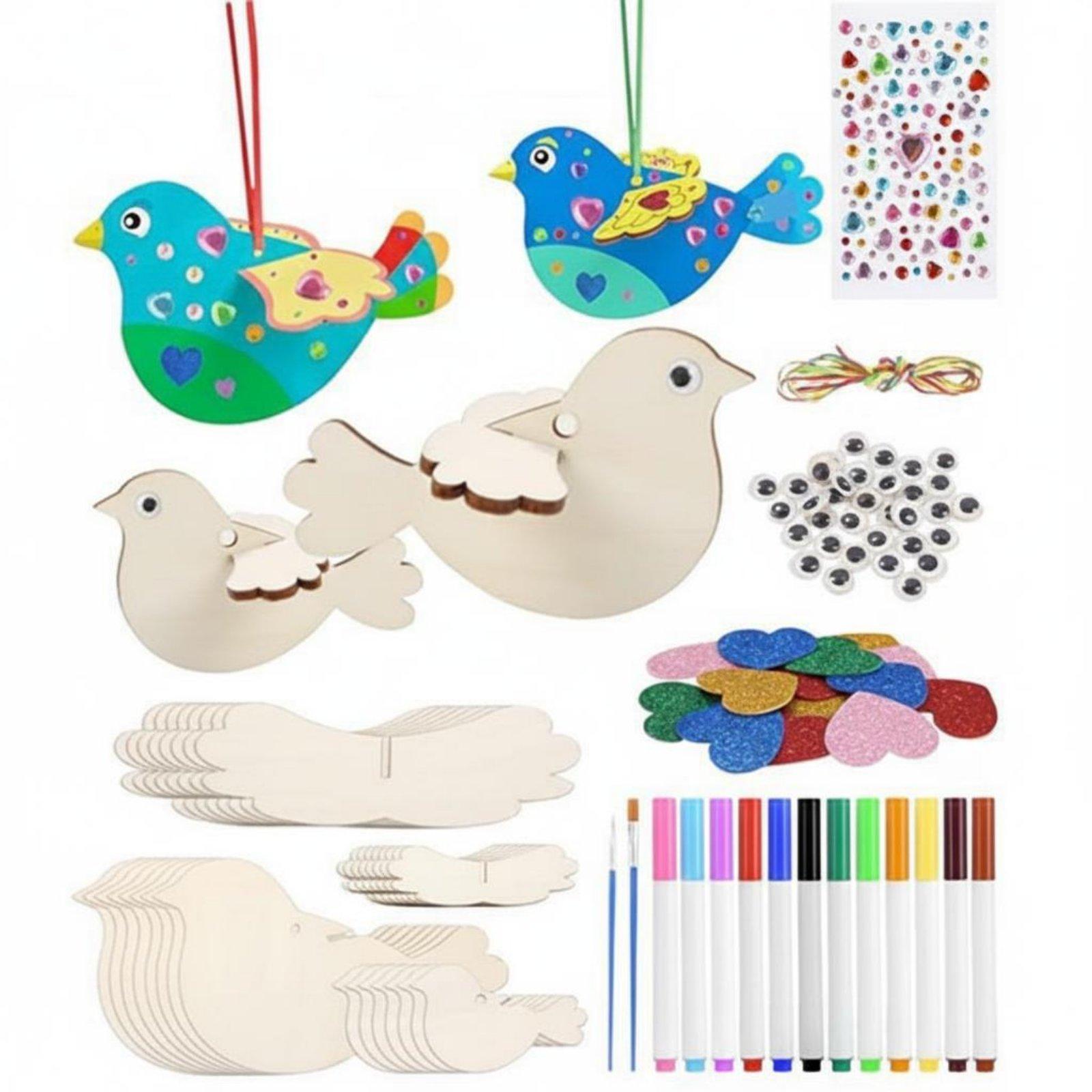 DIY Wooden Bird Ornament Craft - đánh giá và giá Wooden Puzzle Kids