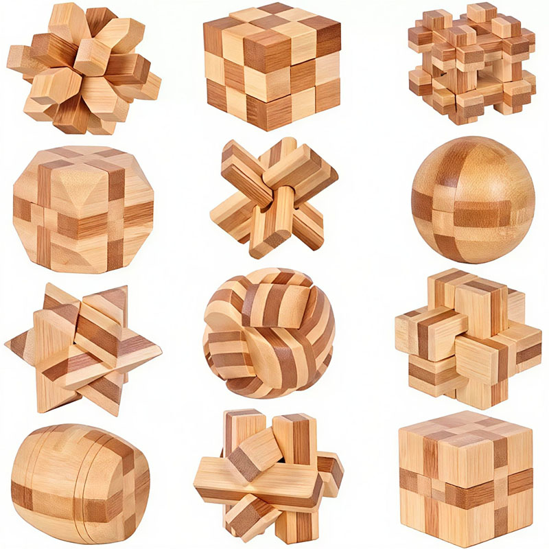 NEW 4.5CM Lu Ban Lock Puzzle B - đánh giá và giá Wooden Puzzle Kids