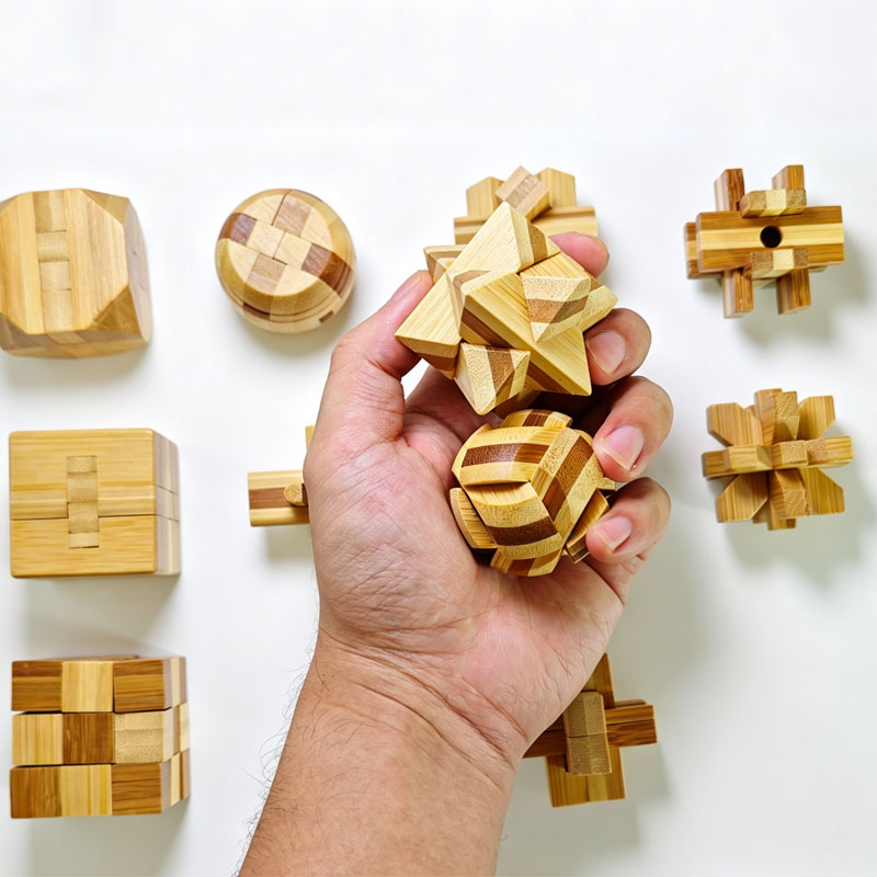 NEW 4.5CM Lu Ban Lock Puzzle B - đánh giá và giá Wooden Puzzle Kids