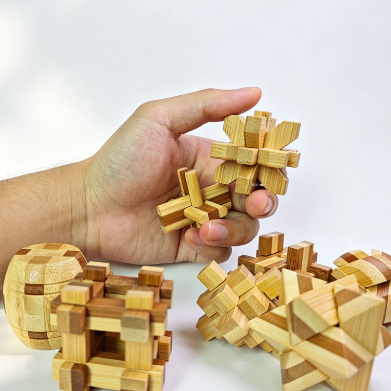 NEW 4.5CM Lu Ban Lock Puzzle B - đánh giá và giá Wooden Puzzle Kids