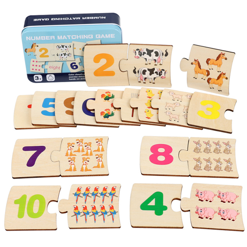Children Iron Box Number Enlig - đánh giá và giá Wooden Puzzle Kids
