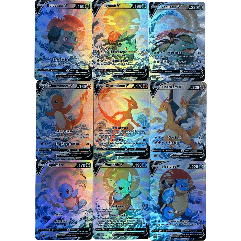 9Pcs/set DIY Anime PTCG Collec - đánh giá và giá Card Game Kids