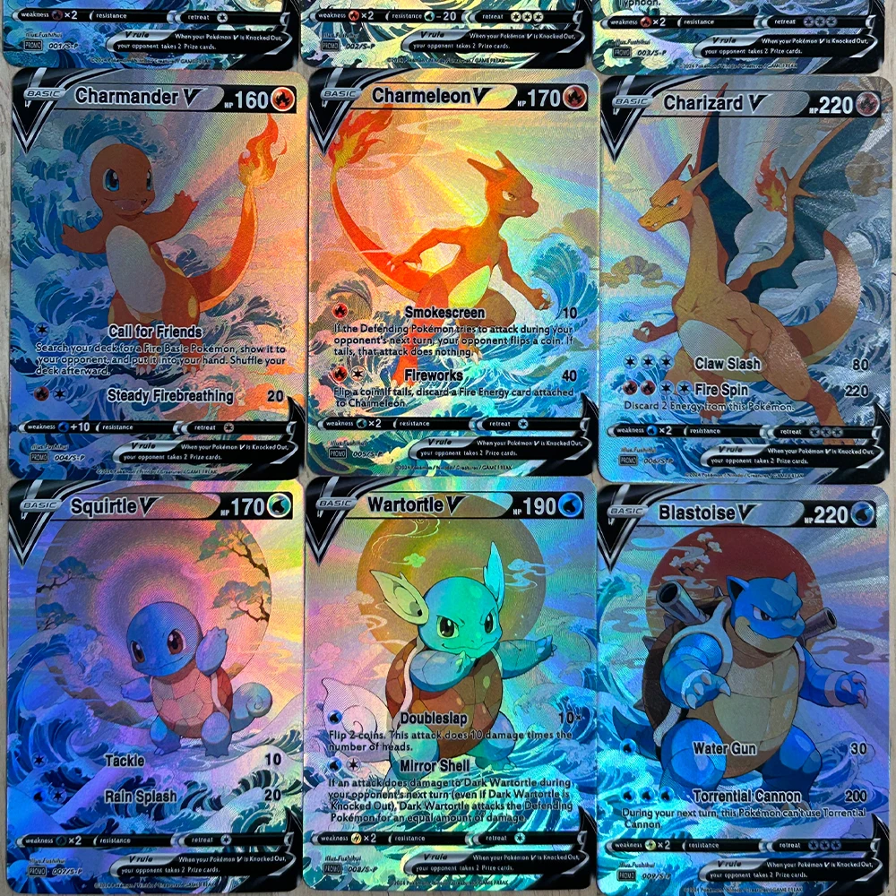 9Pcs/set DIY Anime PTCG Collec - đánh giá và giá Card Game Kids