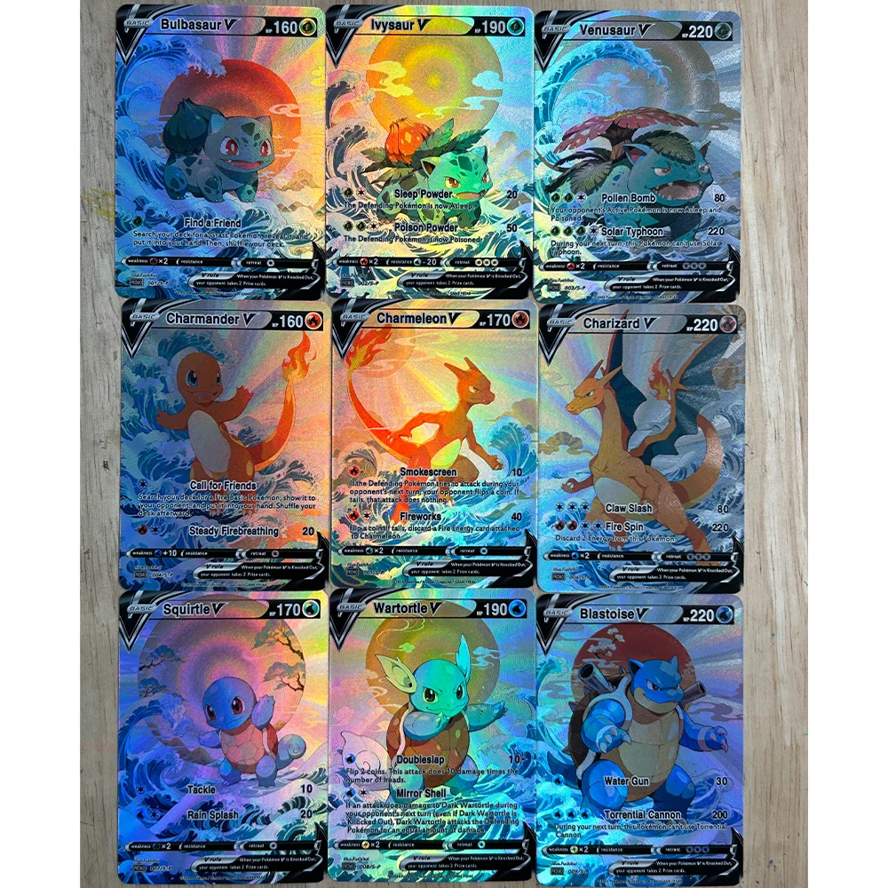9Pcs/set DIY Anime PTCG Collec - đánh giá và giá Card Game Kids