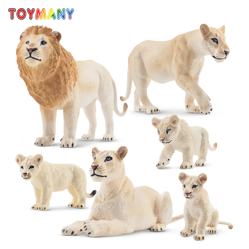 6Pcs Simulation White Lion Fam - đánh giá và giá Kids Toys Under $5